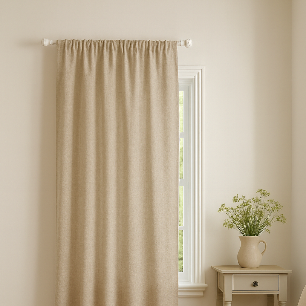 natural linen single pocket curtain panel