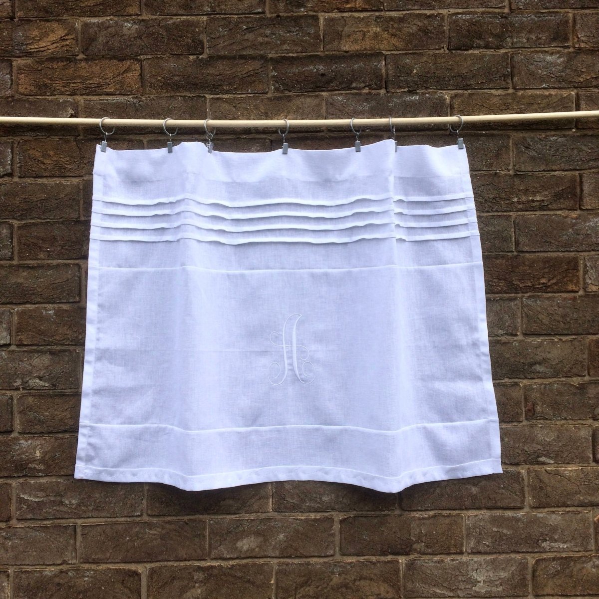 Appleton White Linen Half Curtain - Linen and Letters