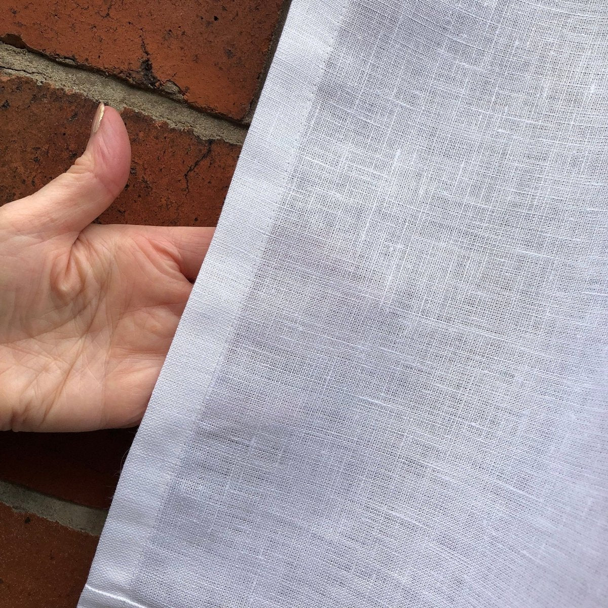 Appleton White Linen Half Curtain - Linen and Letters