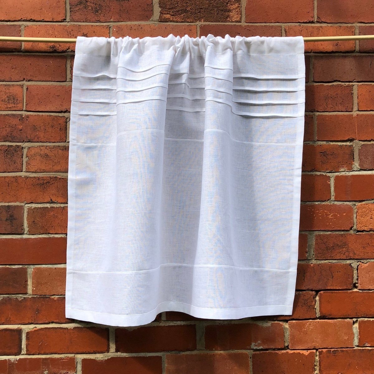 Appleton White Linen Half Curtain - Linen and Letters