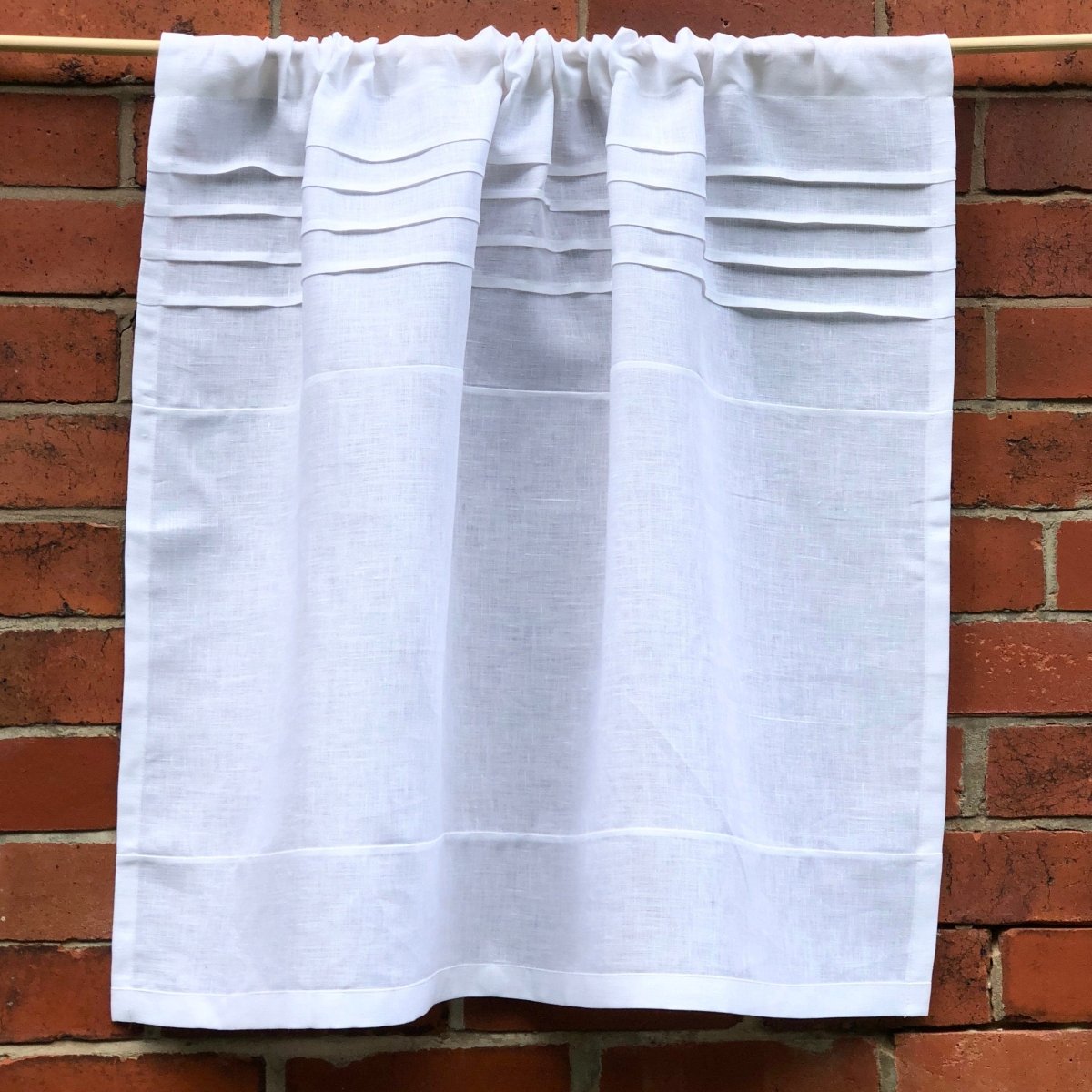 Appleton White Linen Half Curtain - Linen and Letters