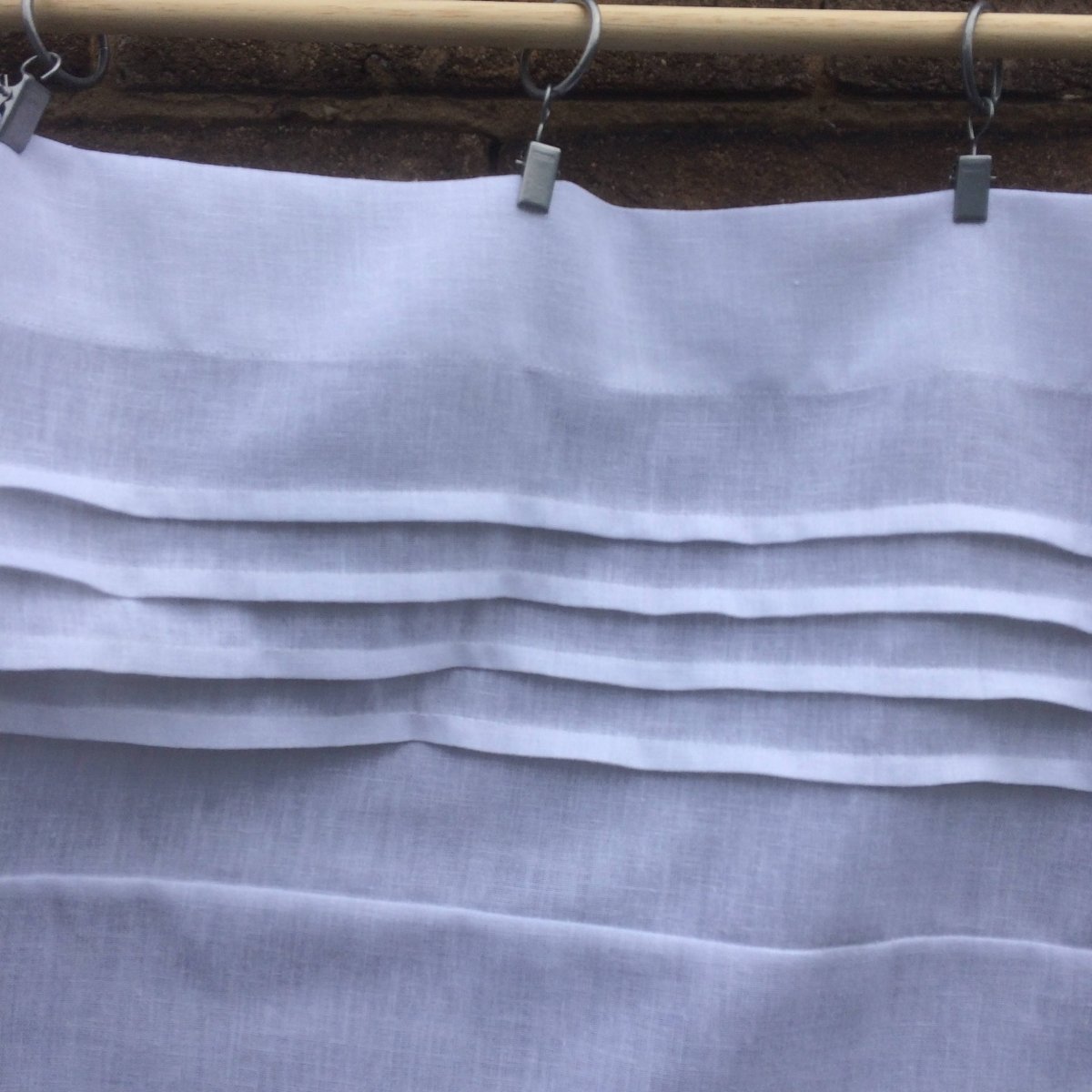 Appleton White Linen Half Curtain - Linen and Letters