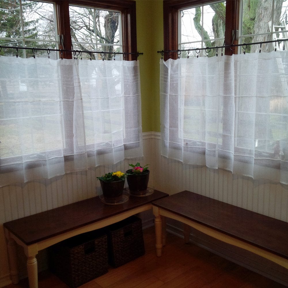 Croft Sheer White Linen French Window Panel - Linen and Letters