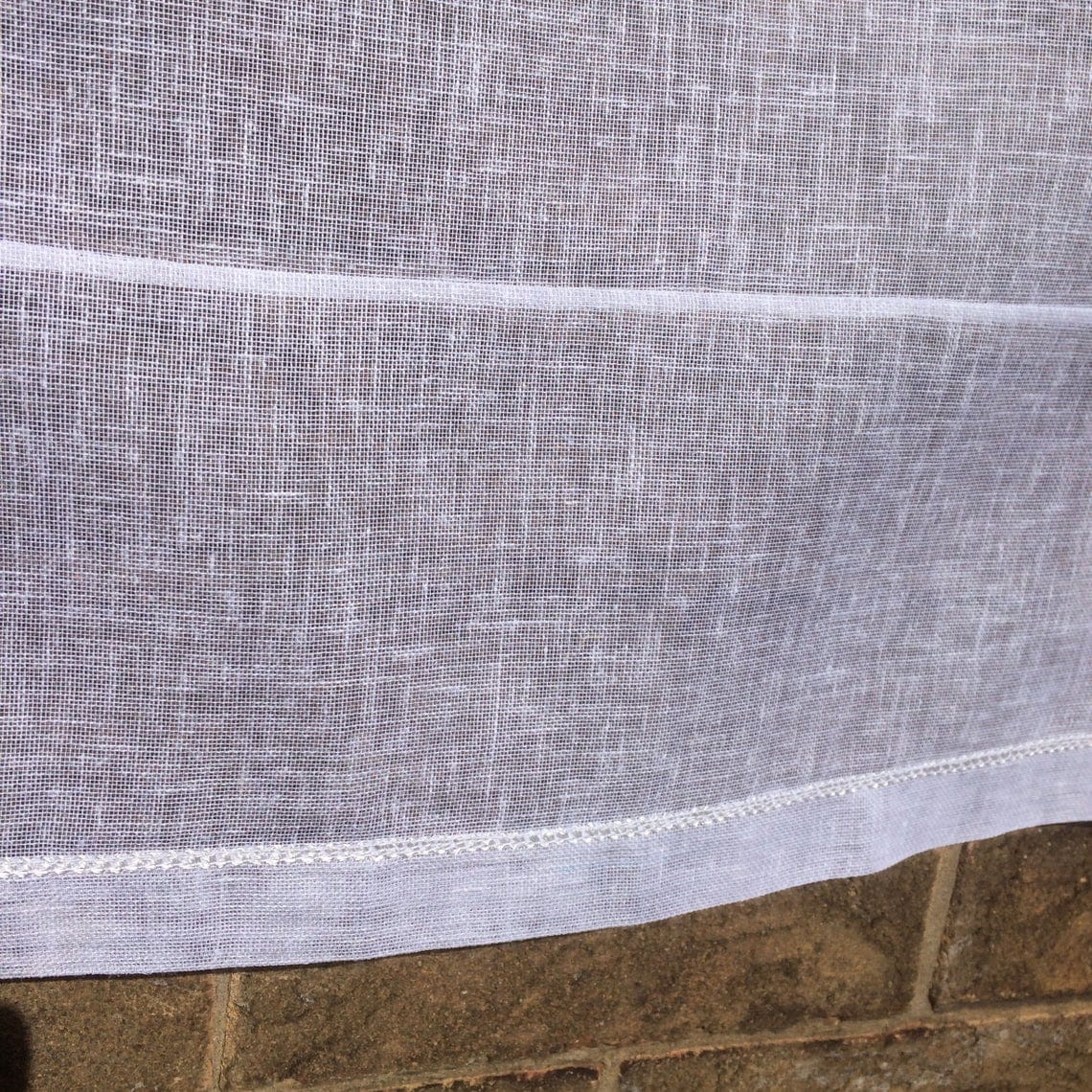 Croft White Sheer linen Cafe Curtain - Linen and Letters