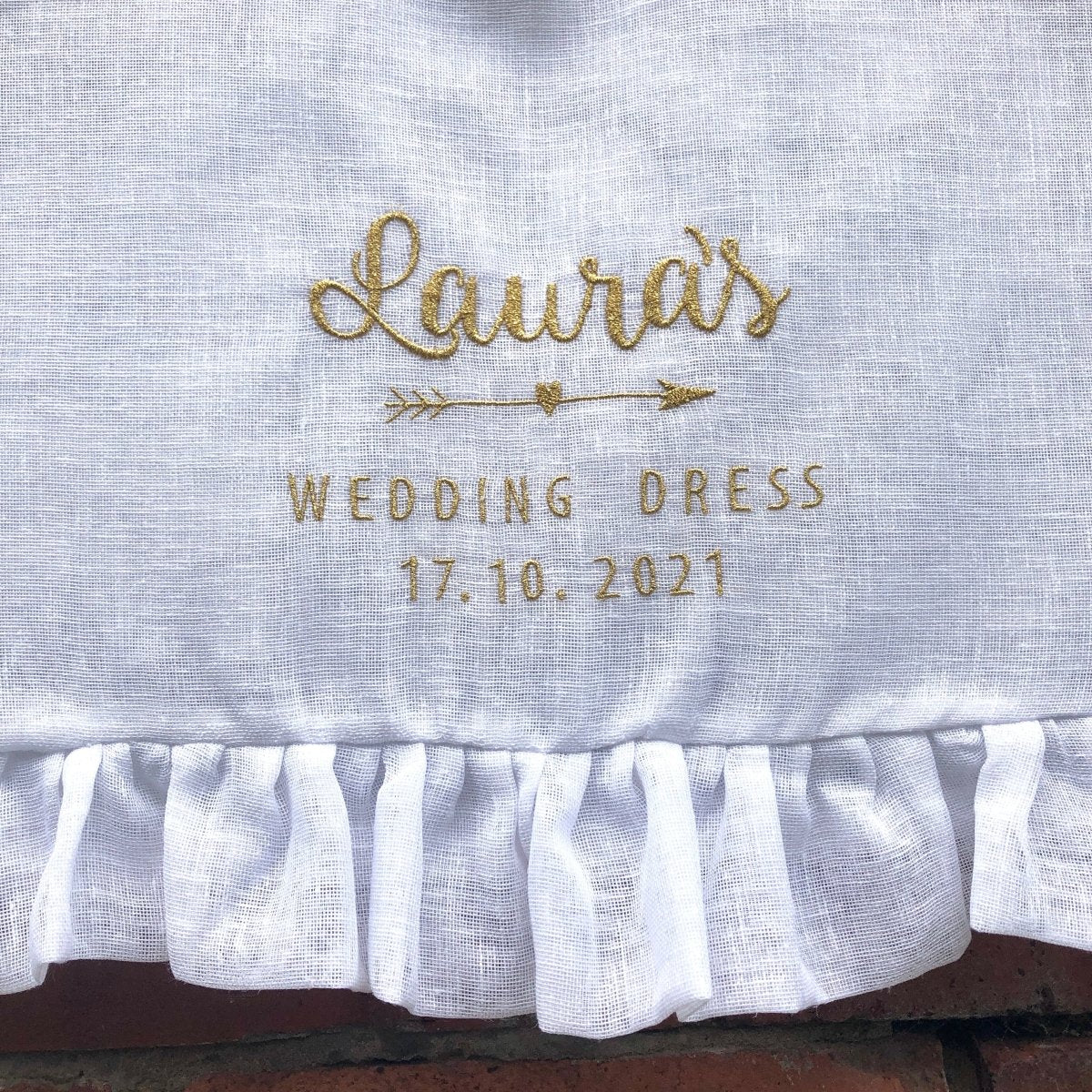 Custom Wedding Dress Covered Hanger - Linen and Letters