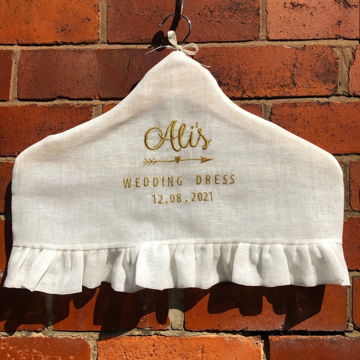 Custom Wedding Dress Covered Hanger - Linen and Letters