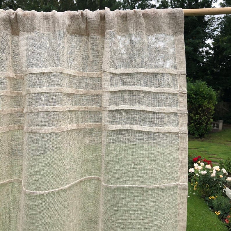 Daresbury Natural sheer linen door curtain for Privacy - Linen and Letters