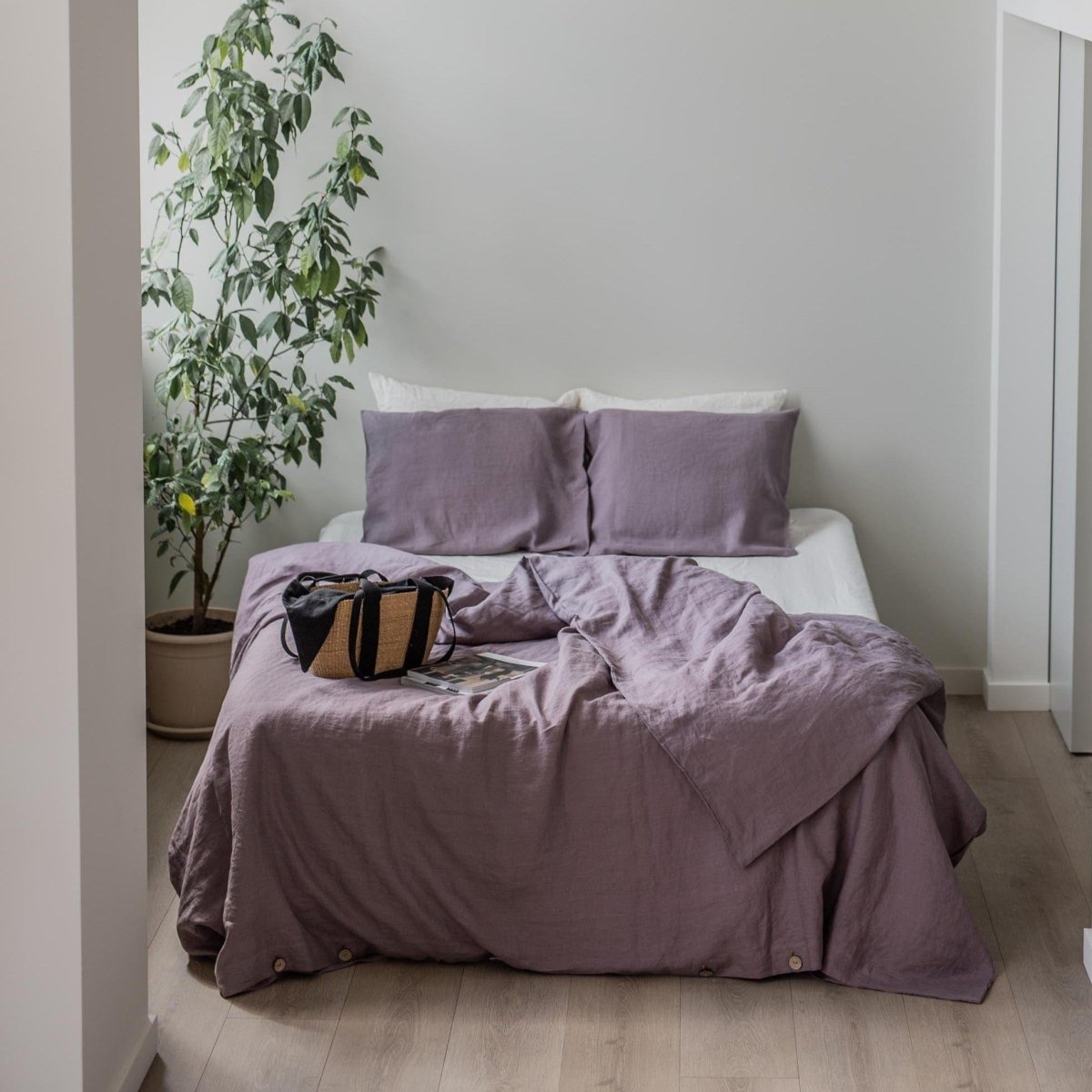 Dusty Lavender 100% Linen Bedding Set - Duvet Cover + Pillowcase(s) - Linen and Letters