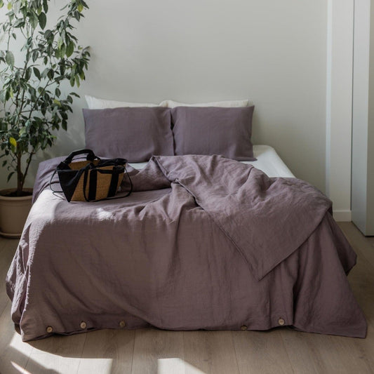 Dusty Lavender 100% Linen Bedding Set - Duvet Cover + Pillowcase(s) - Linen and Letters