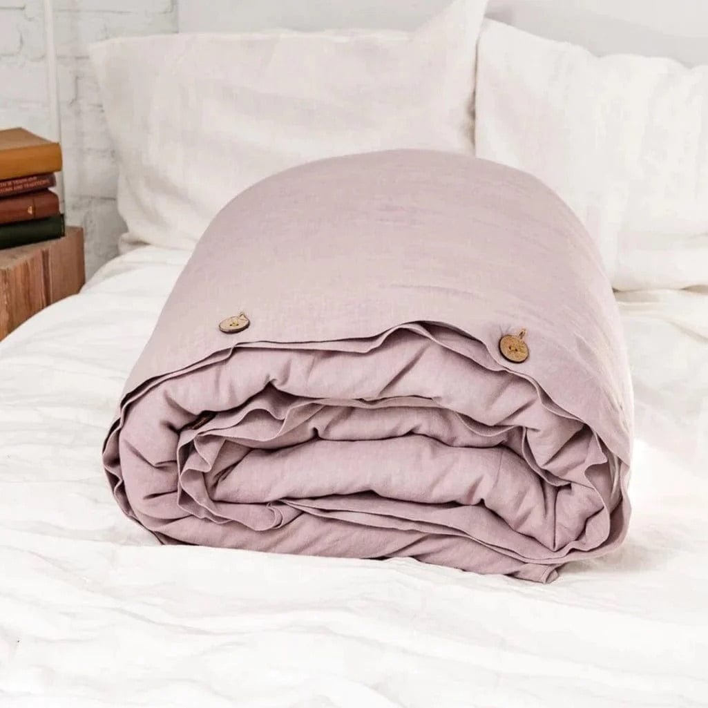 Dusty Rose Pink 100% Linen Duvet Cover - Linen and Letters