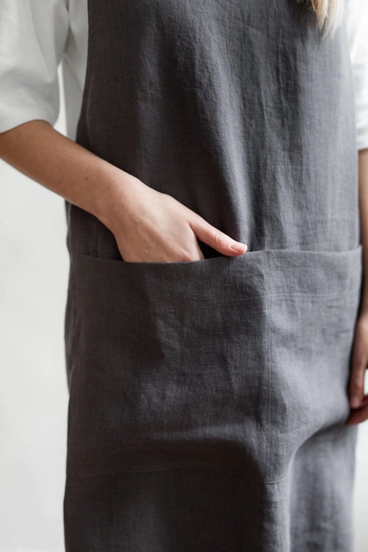 Linen Pinafore Apron with Pockets - Linen and Letters