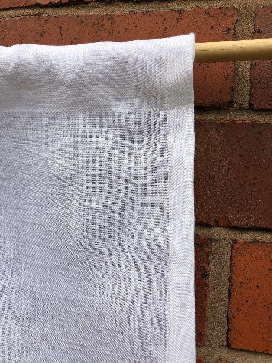 Linen Seascape Beach House Curtain with Starfish Embroidery - Linen and Letters