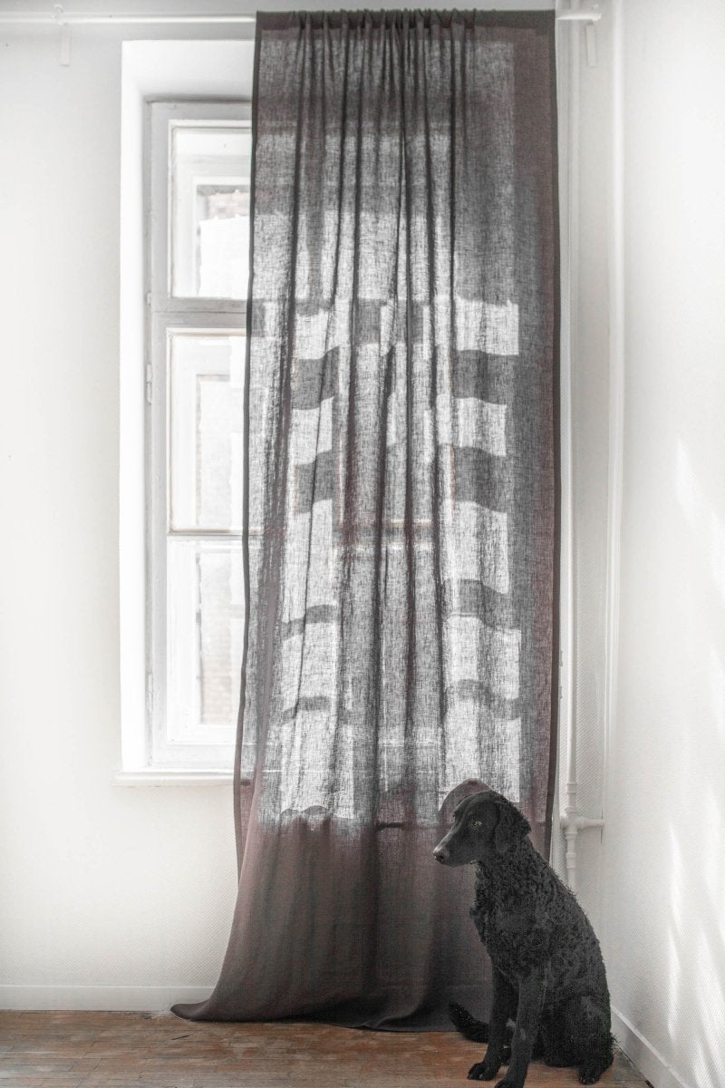 Linen Window Curtain with Single Rod Pocket - Linen and Letters