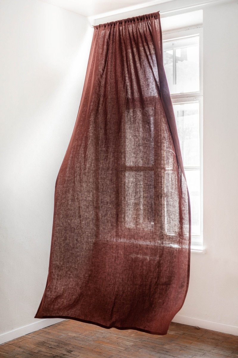 Linen Window Curtain with Single Rod Pocket - Linen and Letters