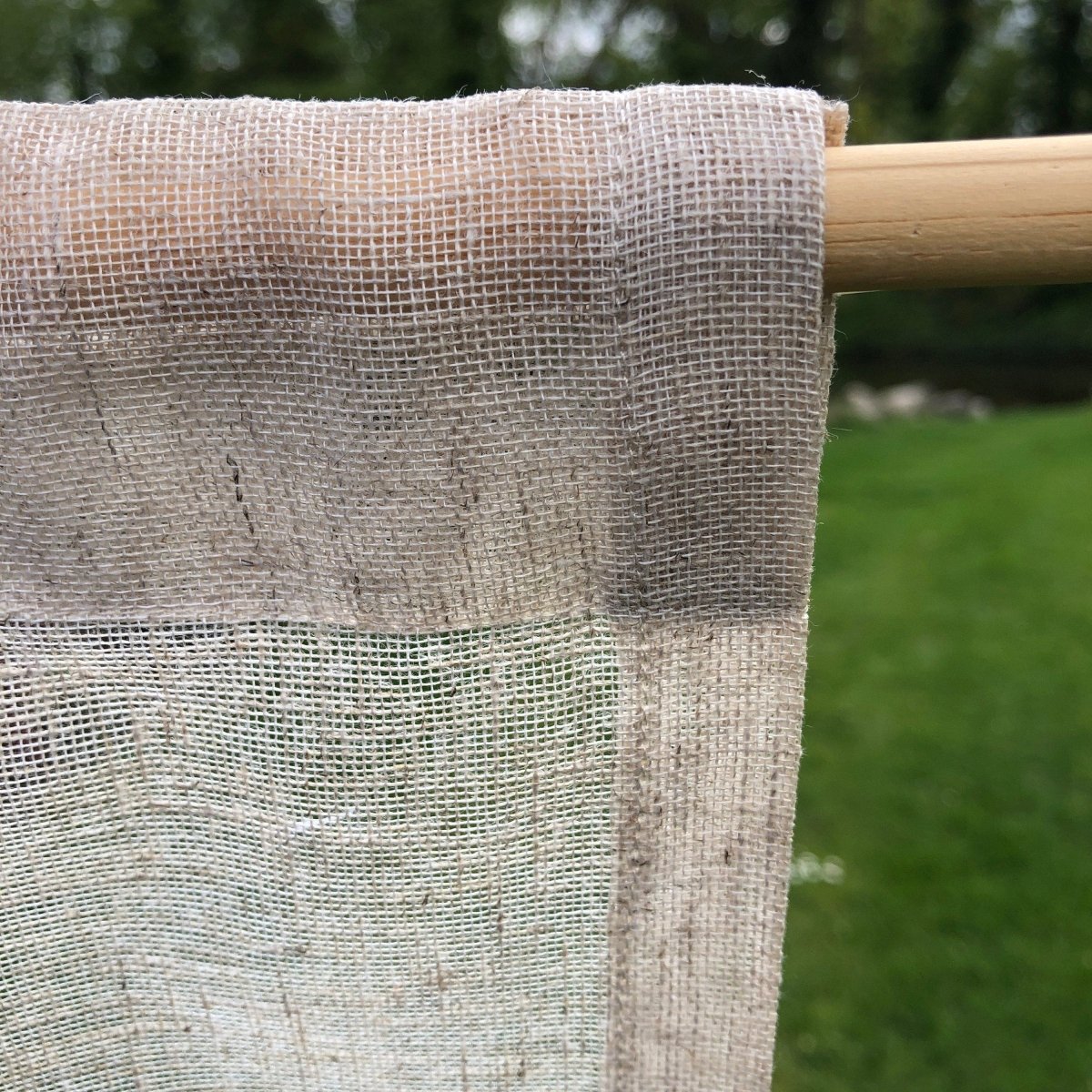Lowton Sheer Natural Linen Lace Valance Curtain - Linen and Letters