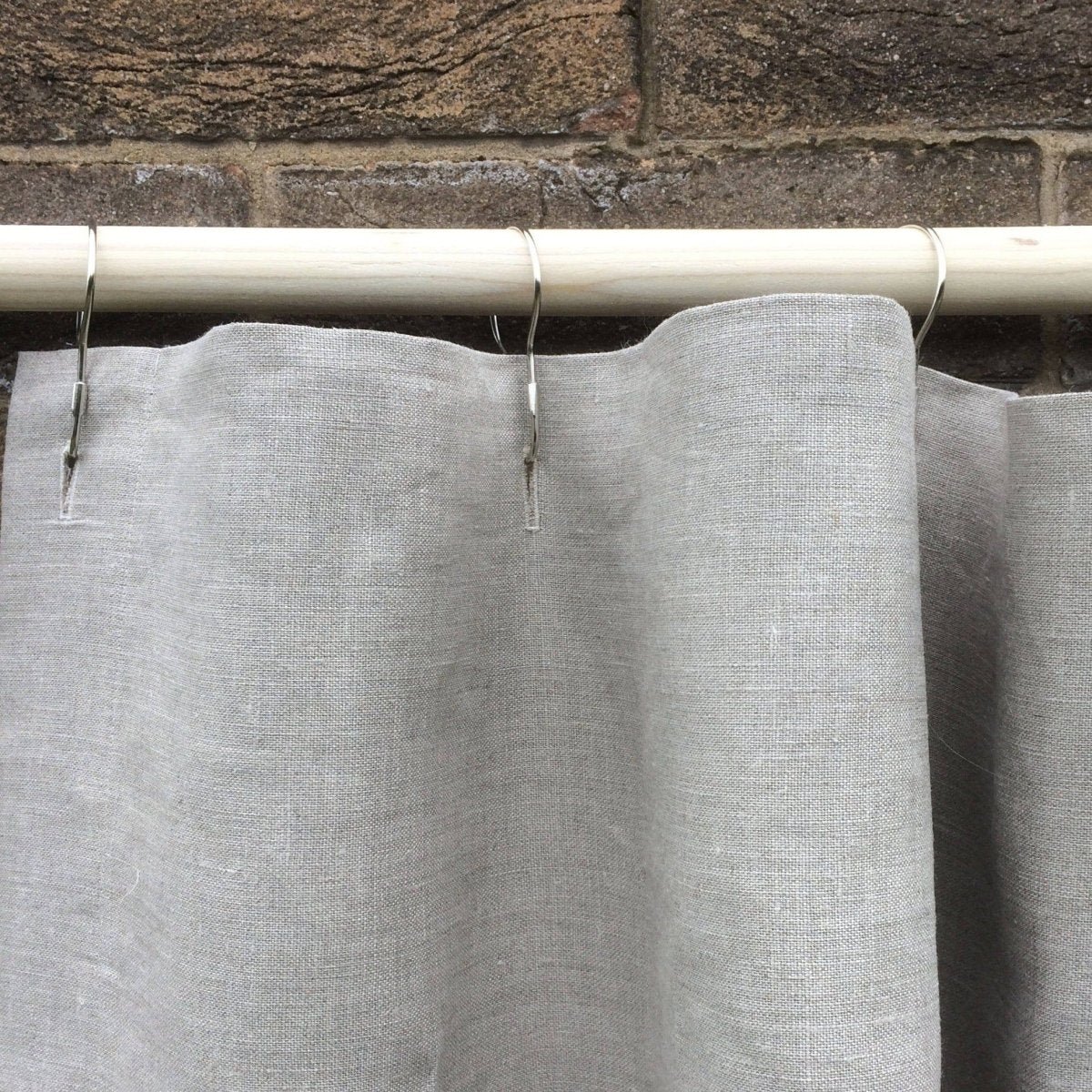 Monogram Natural Linen Lace Shower Curtain - Linen and Letters