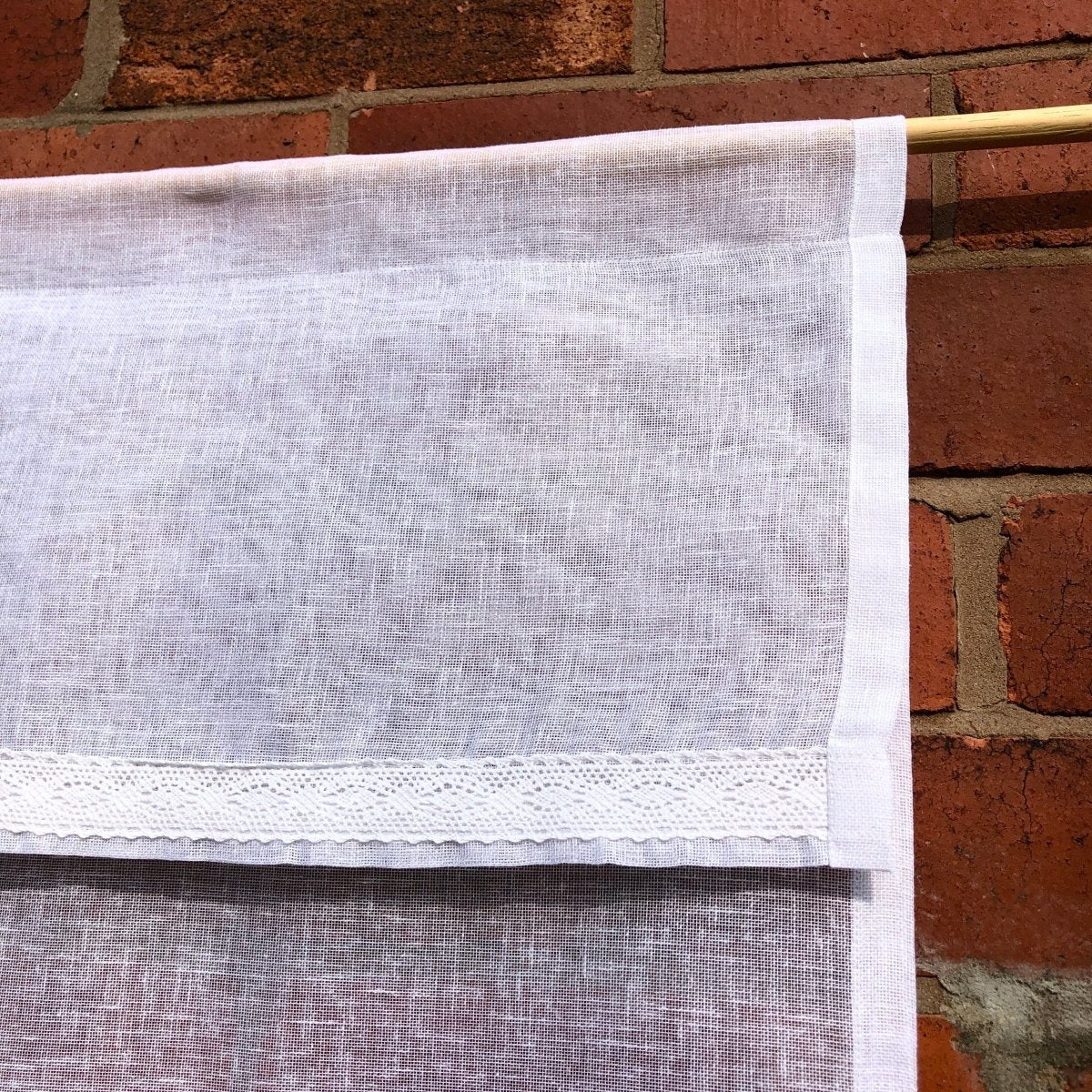 Monogram Sheer Linen Curtain with Tassel - Linen and Letters