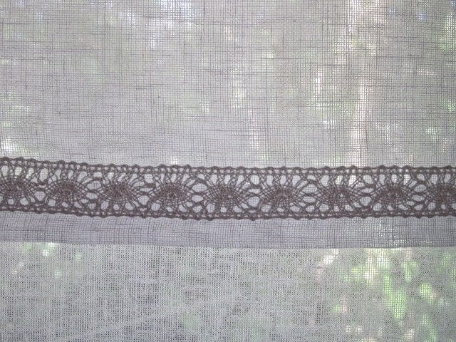 Monogram Sheer Linen Curtain with Tassel - Linen and Letters