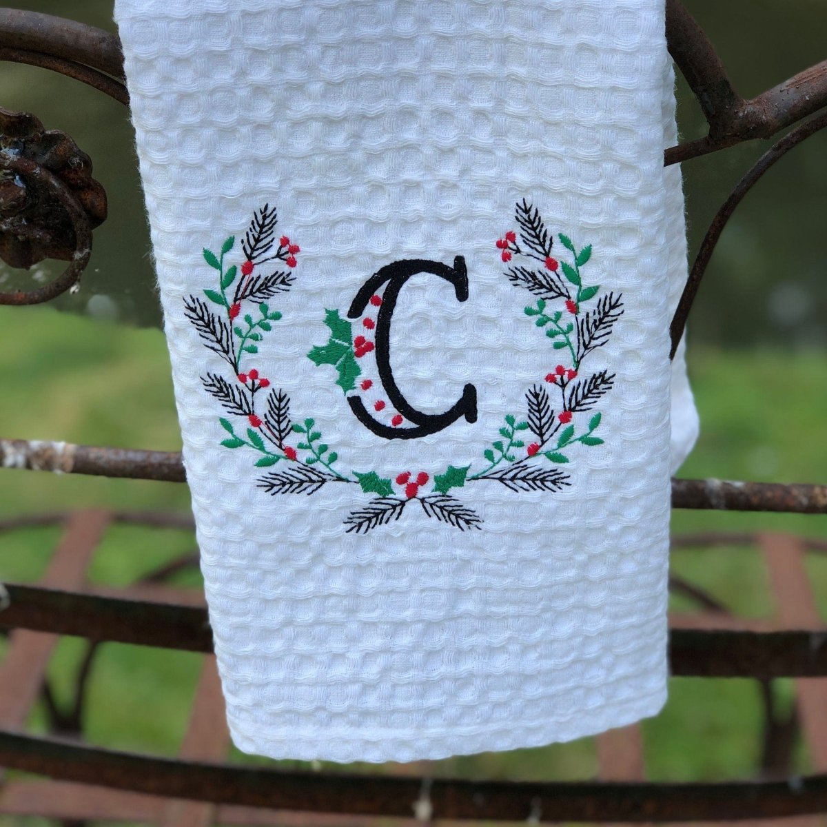 Christmas Kitchen Towels, Embroidered Kitchen Towels, Embroidered