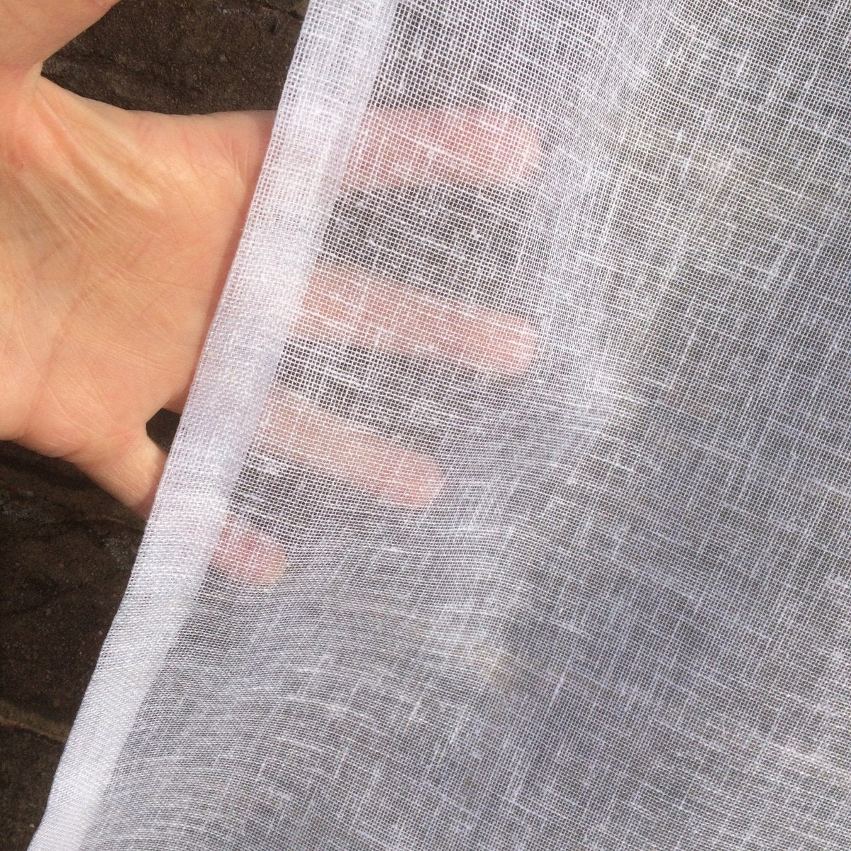 Risely White Linen Ruffle Laundry Curtain - Linen and Letters