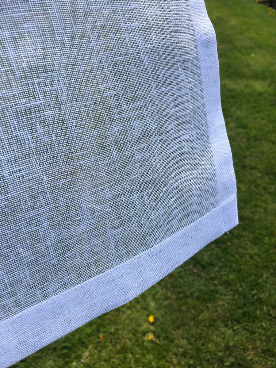 Risely White Linen Ruffle Laundry Curtain - Linen and Letters