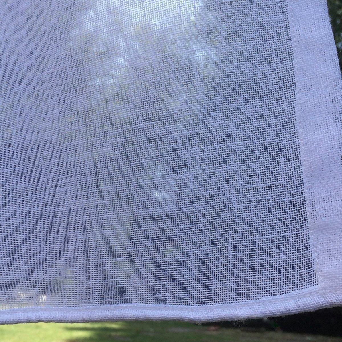 Sankey Sheer Linen Panel with Header - Linen and Letters