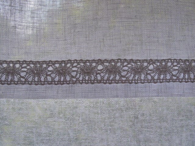 Tatton Sheer Linen Tassel Curtain with Embroidered Monogram - Linen and Letters