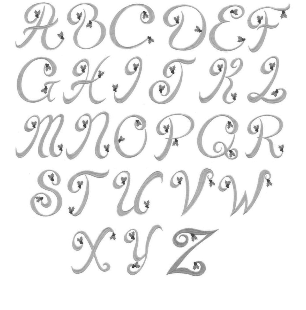 White Hand Towel or Face cloth with Silver Holly Monogram - Linen and Letters