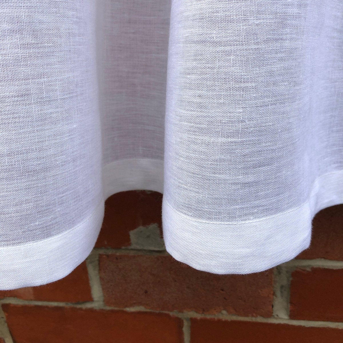 White Linen Embroidered French Vintage Damask Curtain Panel - Linen and Letters