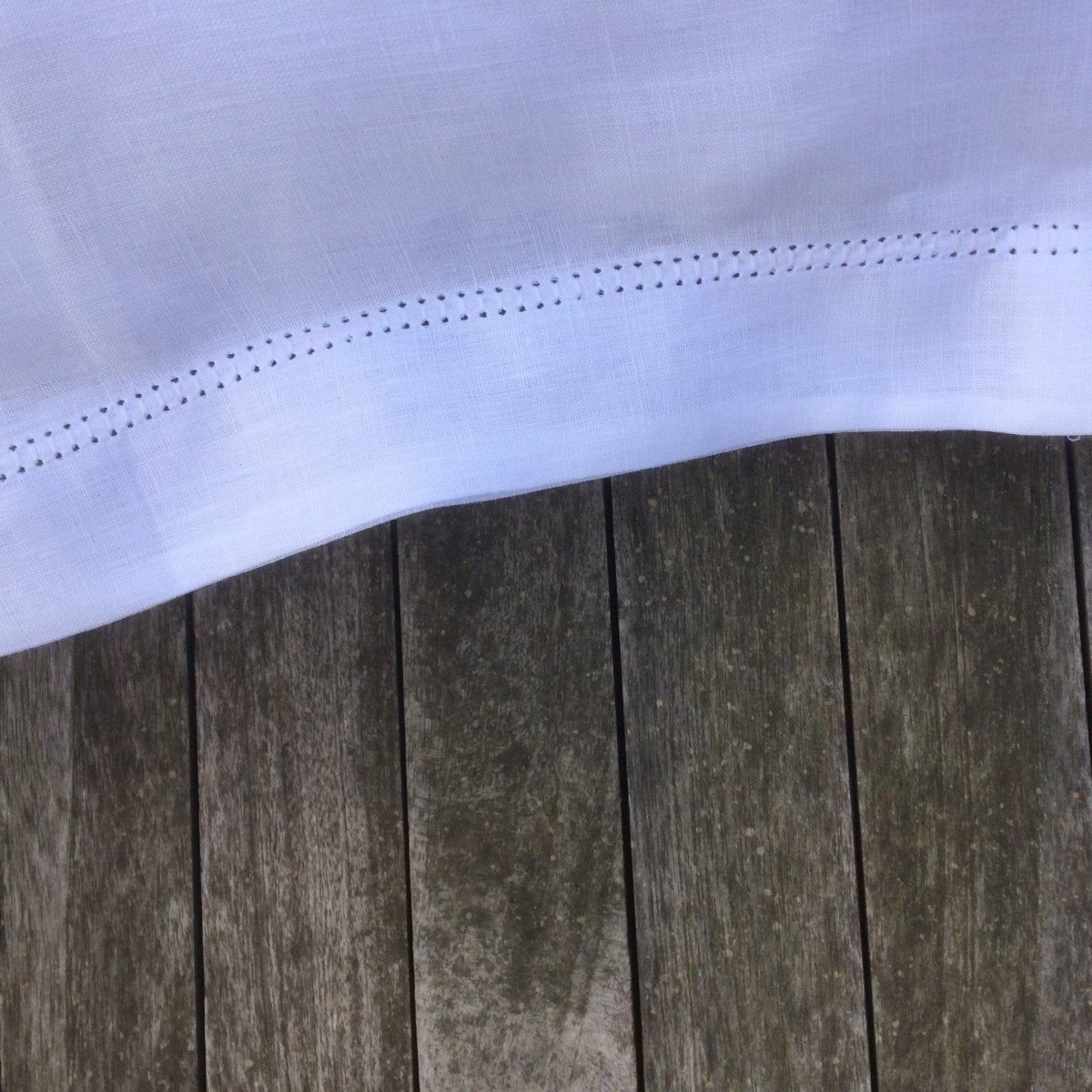 White Linen Hemstitched Embroidered Monogram Boudoir Cushion Cover - Linen and Letters