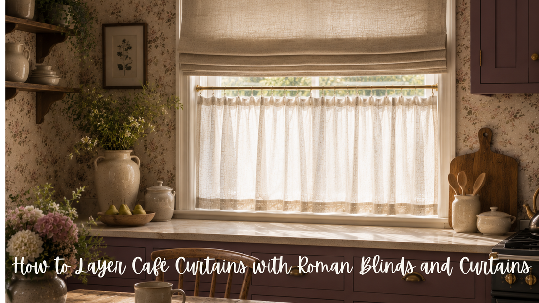 How to Layer Café Curtains with Roman Blinds and Curtains
