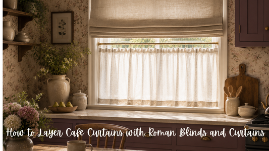 How to Layer Café Curtains with Roman Blinds and Curtains
