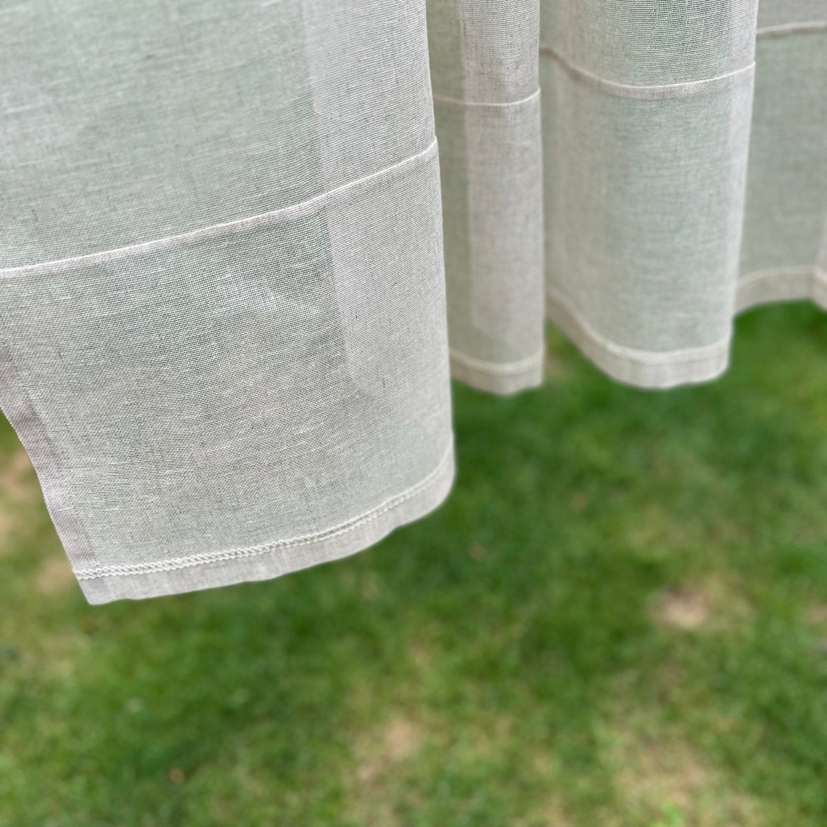 Buy Croft Sheer Natural Linen French Window Panel | Handmade Curtains ...