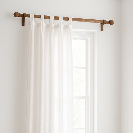 Looped Tab Top 100% Linen Curtain Panel