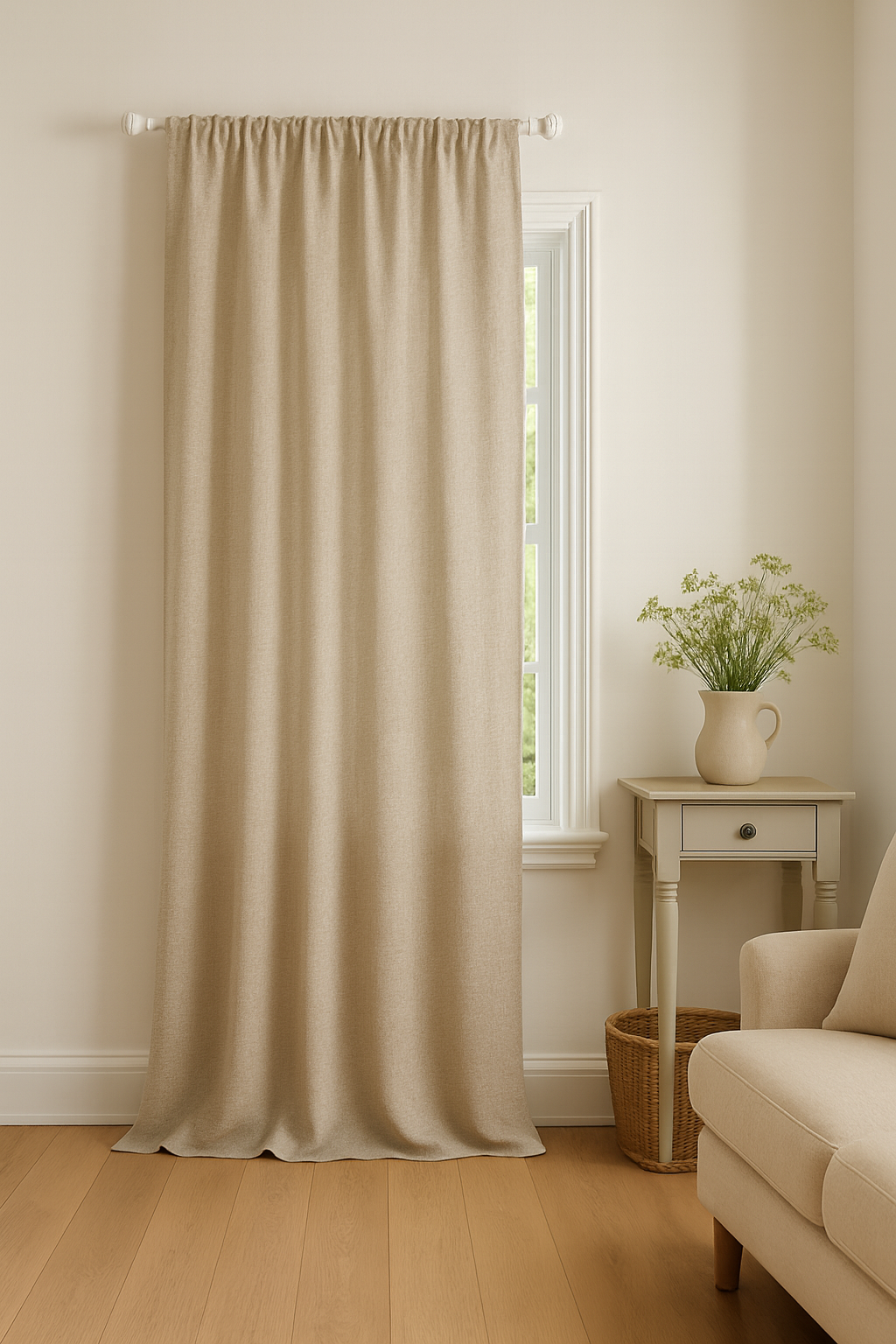 Sankey Linen Window Curtain with Single Rod Pocket