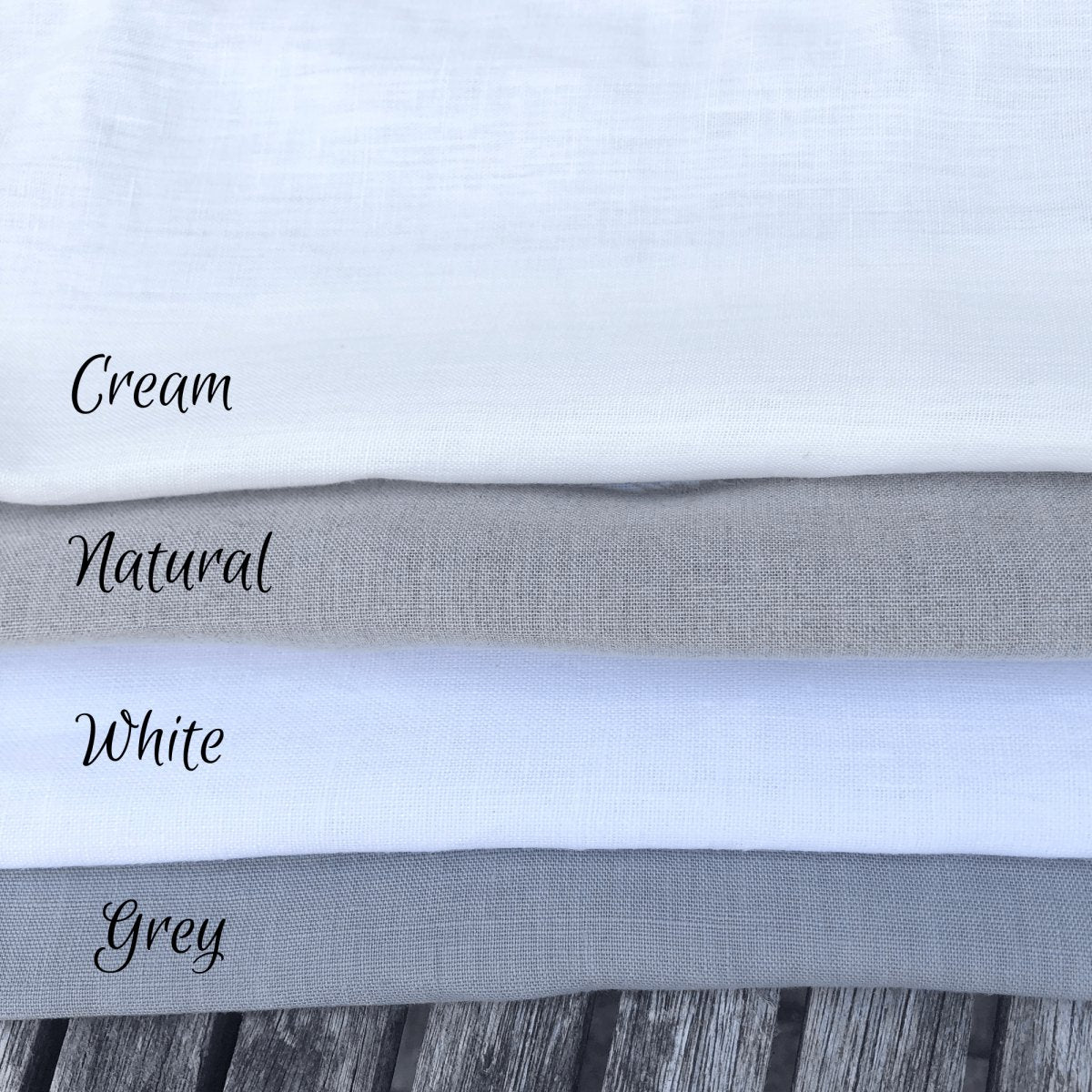 100% Neutral Linen Napkins with silky French Embroidered Monogram - Linen and Letters