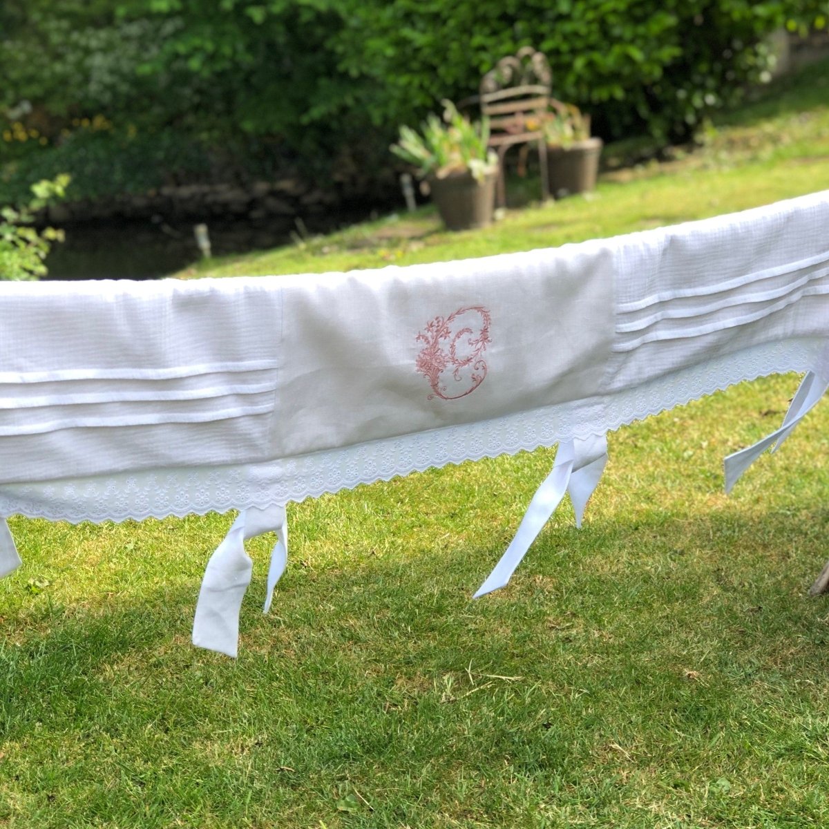 Baby Crib Rail Cover, Personalised Monogram Linen Nursery Bedding - Linen and Letters