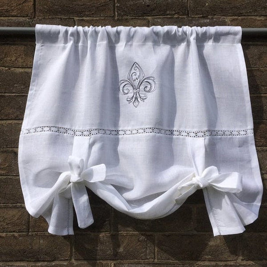 Bewsey Vintage Fleur de Lis Tie Up Valance - Linen and Letters