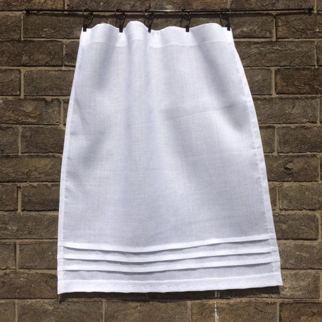 Birchwood Pleated Linen Cafe Half Curtain - Linen and Letters