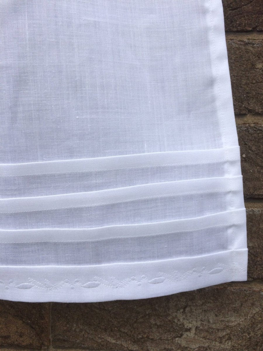 Birchwood Pleated Linen Cafe Half Curtain - Linen and Letters