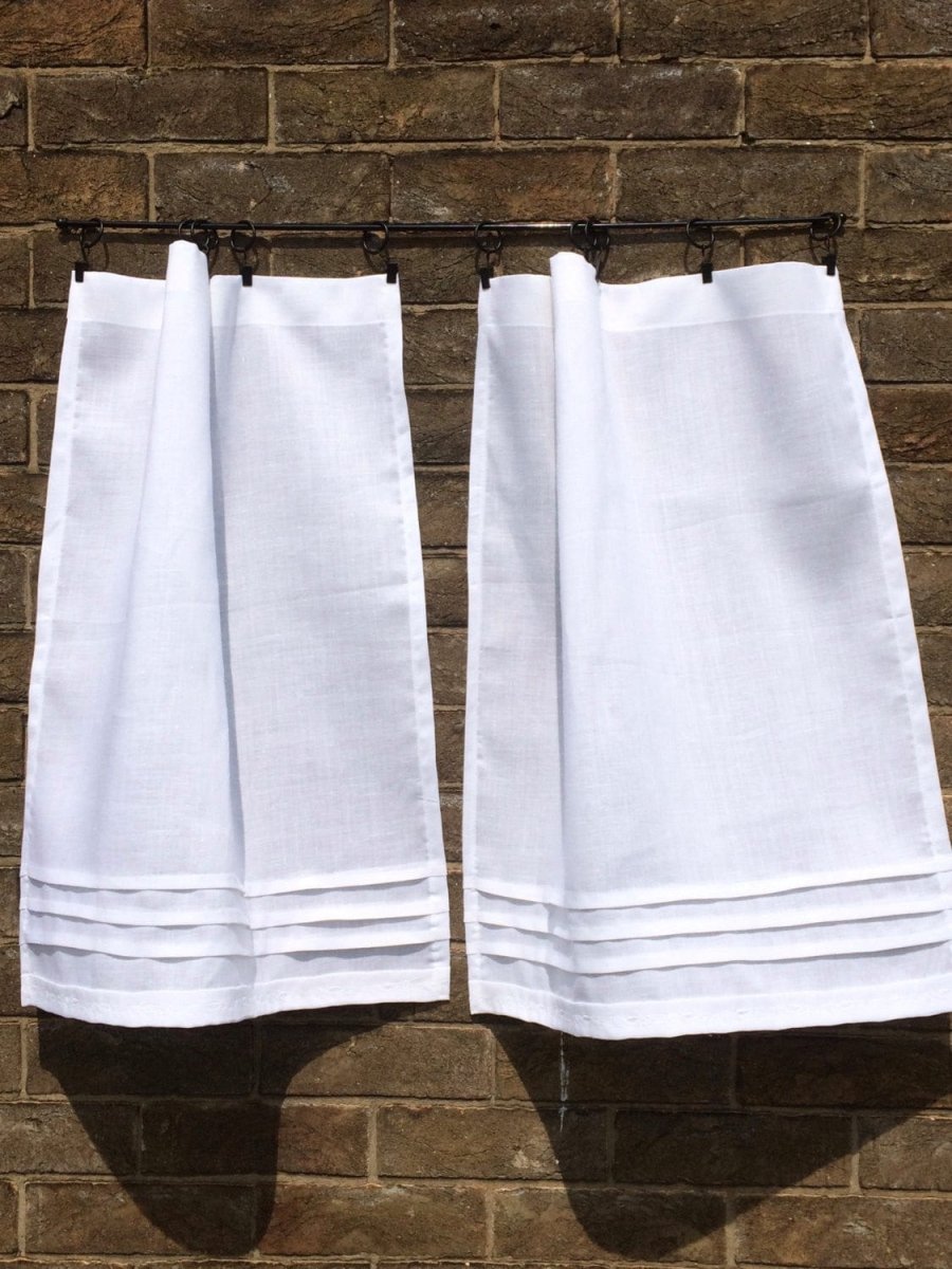 Birchwood Pleated Linen Cafe Half Curtain - Linen and Letters