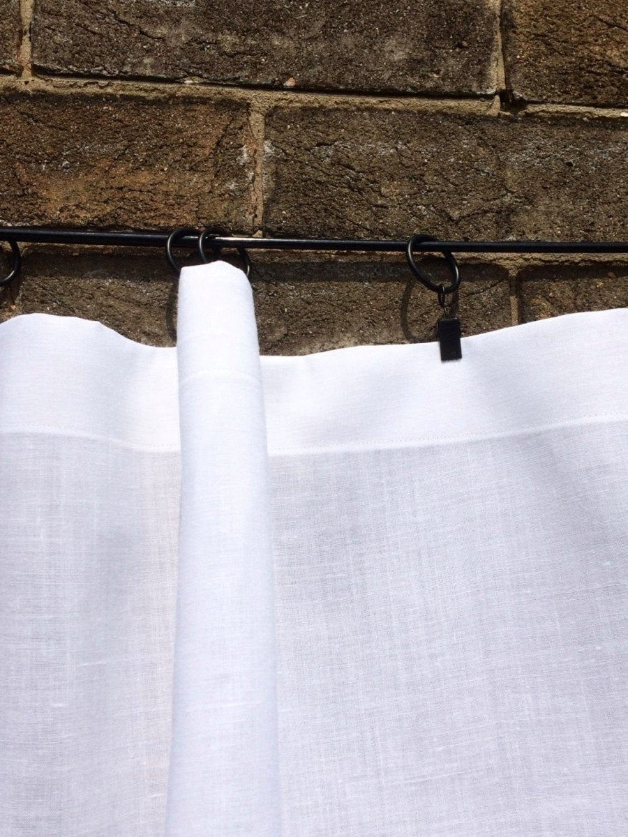 Birchwood Pleated Linen Cafe Half Curtain - Linen and Letters