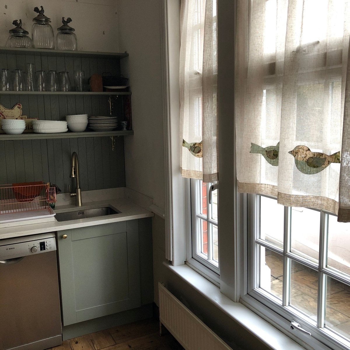 Bird Valance - Linen and Letters