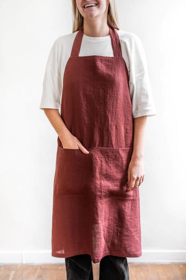 Classic Linen Apron with Ties - Linen and Letters