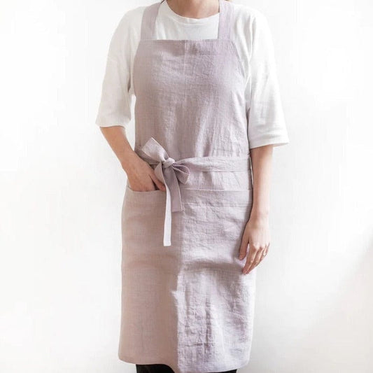 Classic Linen Apron with Ties - Linen and Letters