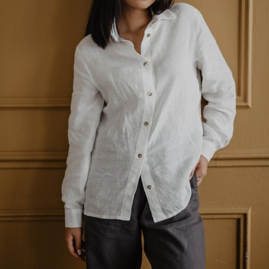 Classic Linen Women's Shirt- SAMOS - Linen and Letters