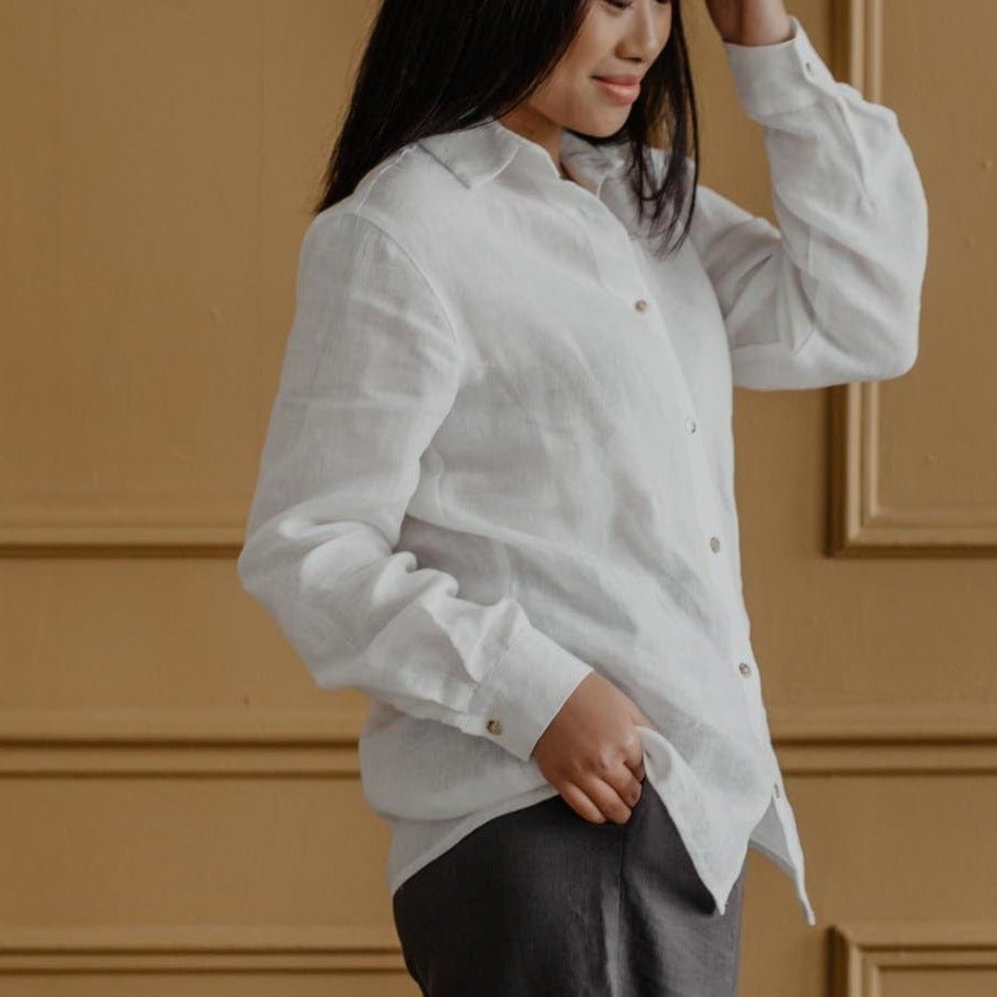Classic Linen Women's Shirt- SAMOS - Linen and Letters