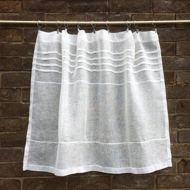 Croft Ivory Sheer Linen Cafe Curtain - Linen and Letters