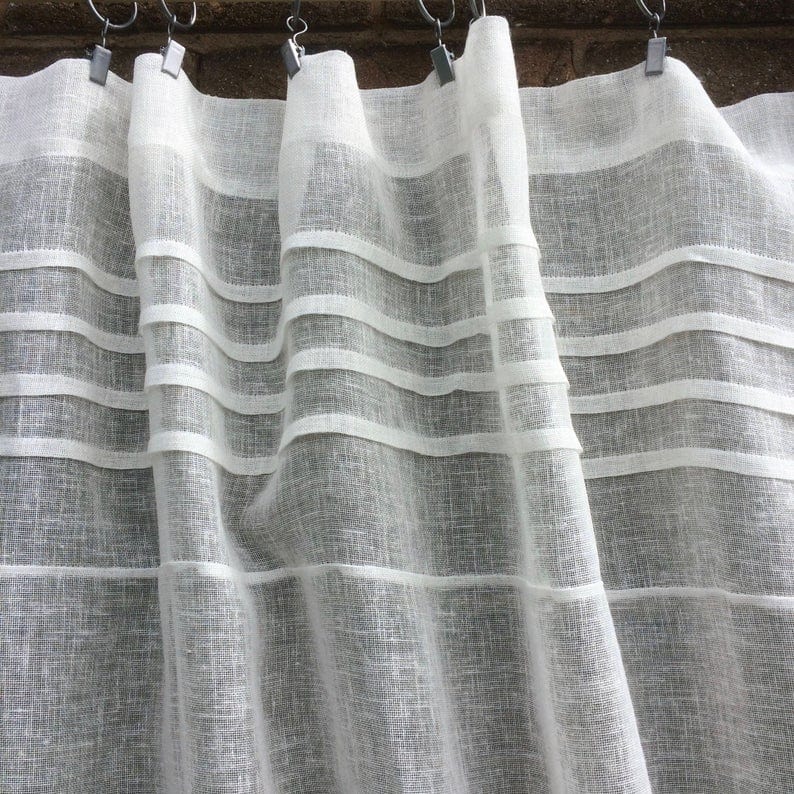 Croft Ivory Sheer Linen Window Curtain - Linen and Letters