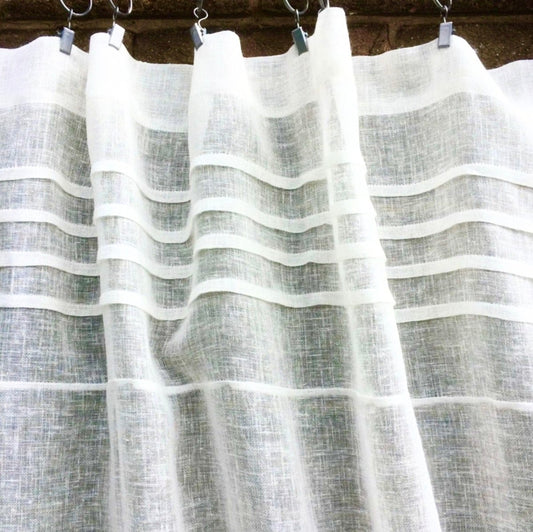 Croft Sheer Ivory Window Panel Linen Voile Curtain - Linen and Letters